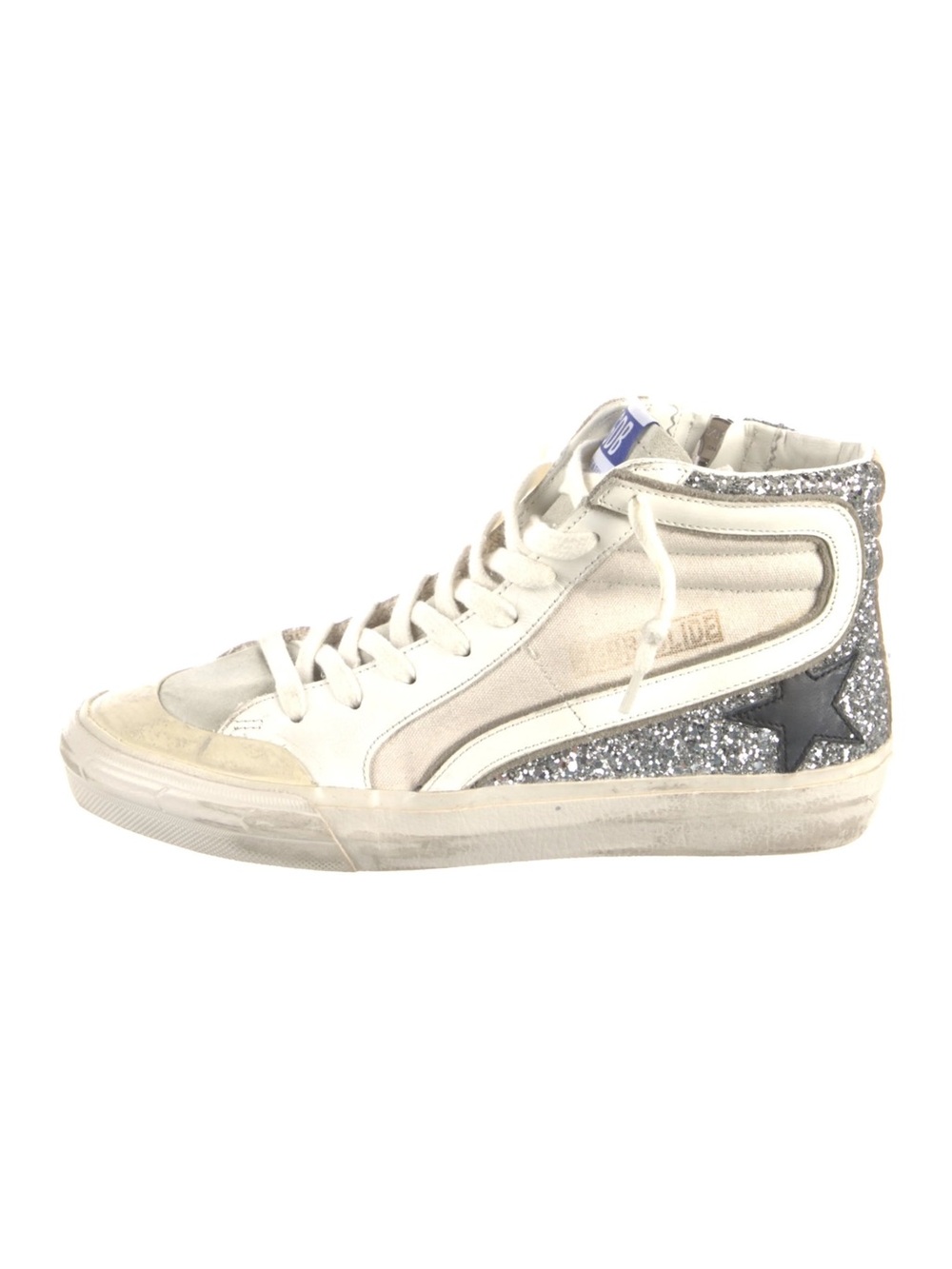 Golden Goose Slide Double Quarter Penstar Glitter High Tops Size 38